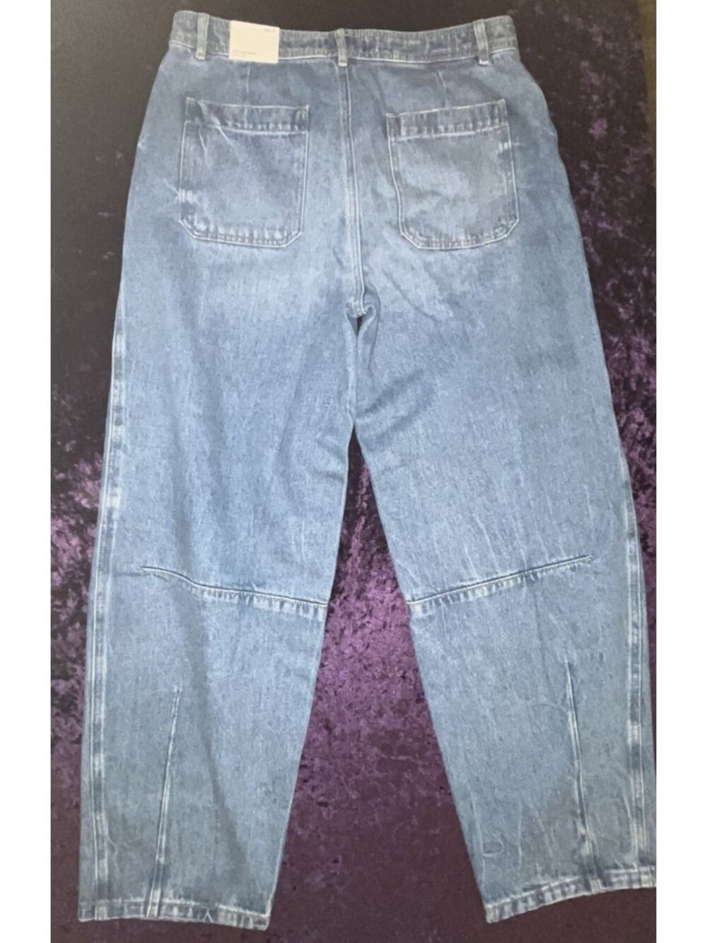 NEW LOFT Wide Leg High Rise Barrel Jeans Vtg Distressed 30-32" Waist Ann Taylor - Picture 10 of 12